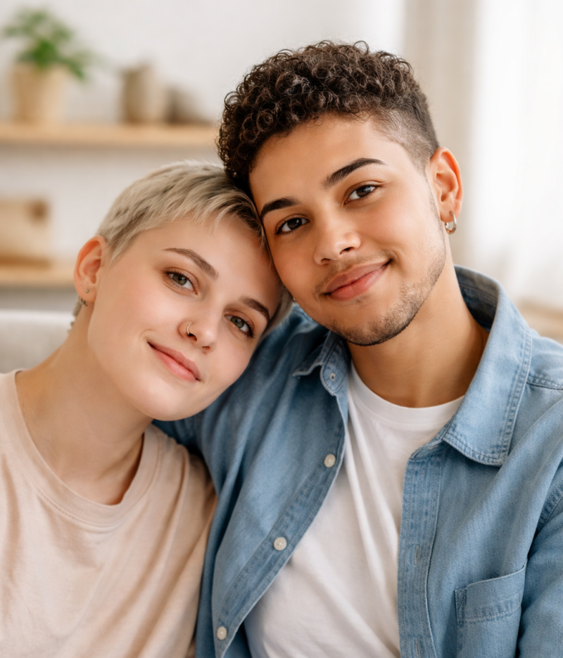 A loving moment captured together